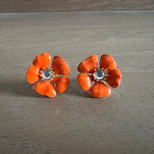 BEN-AMUN orange flower earrings